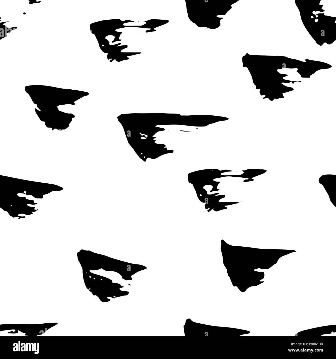 Vektor nahtlose Muster. Zusammenfassung Hintergrund mit Pinselstriche. Tinte bemalt Handarbeit Textur. Stock Vektor