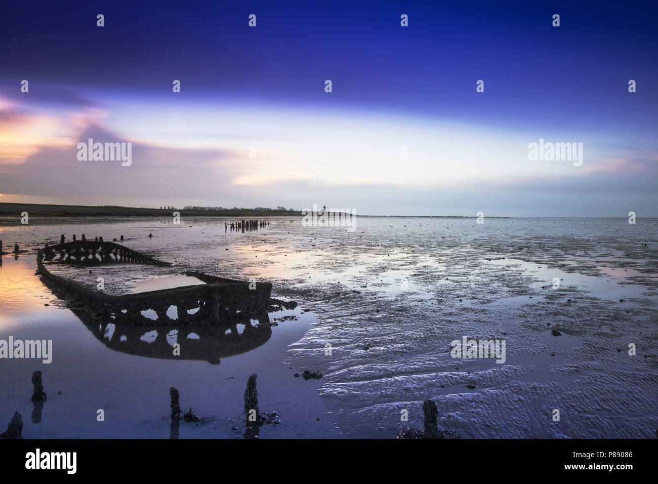Scheepswrak; Schiffswrack Stockfoto
