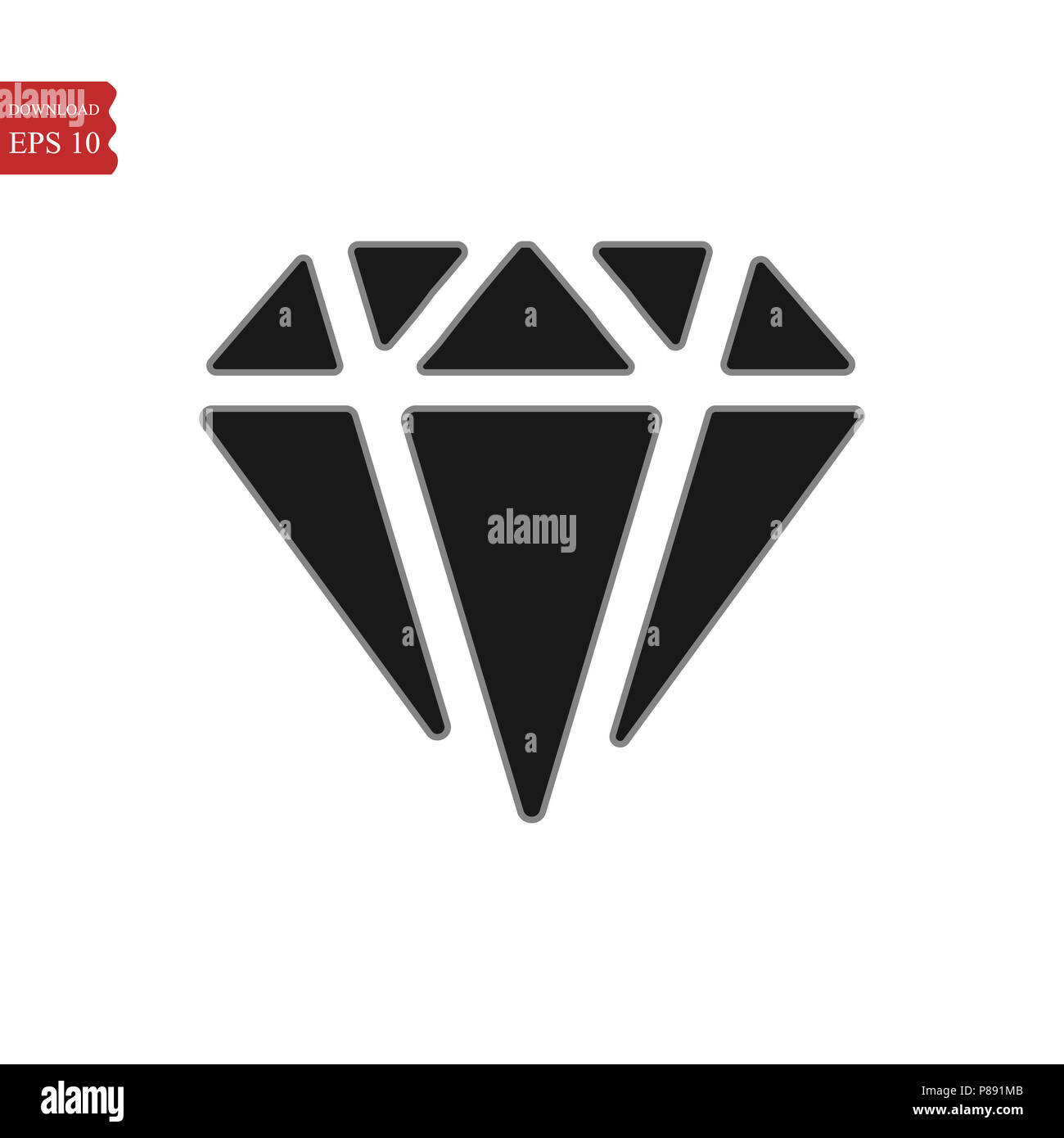 Diamond Symbol in trendigen Flat Style auf Hintergrund isoliert. Diamond Seite Symbol Symbol für Ihre Web site Design rautenförmiges Symbol logo, App, UI. Diamond Symbol Stockfoto