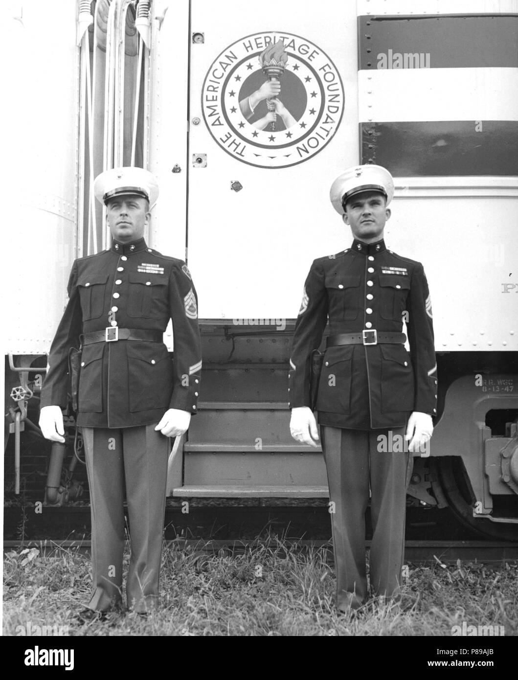 Foto von Marines Wachposten auf den Zug der Freiheit Stockfoto