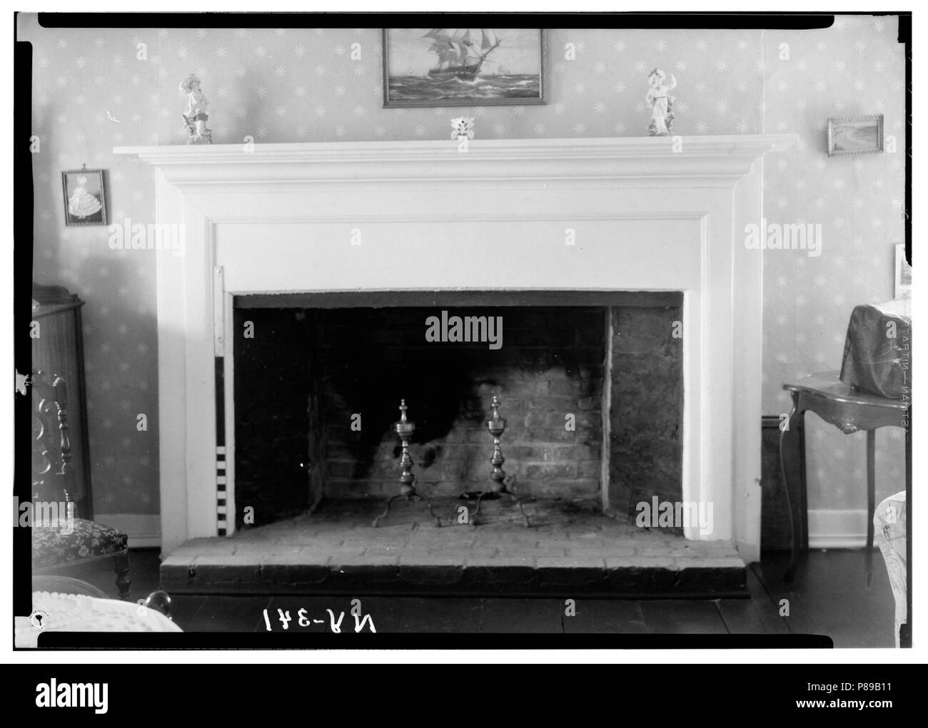 6. Historischer amerikanischer Gebäude Umfrage, Nelson E. Baldwin, Fotograf 25. Mai 1936, MANTEL IM SCHLAFZIMMER IM ERSTEN STOCK-SOUT- Stockfoto