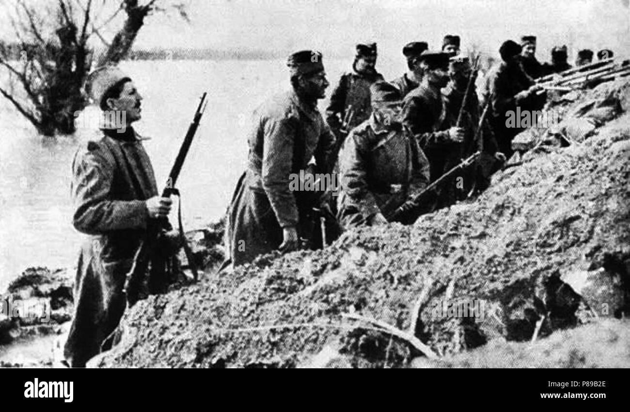 Serbische Soldaten während des Ersten Weltkrieges Stockfoto