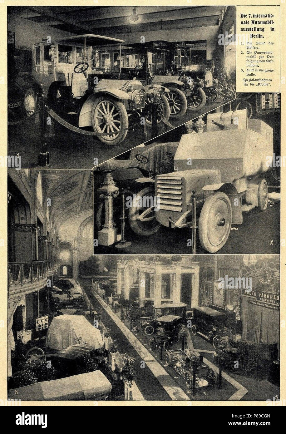 7. internationale Automobilausstellung in Berlin, 1906. Stockfoto