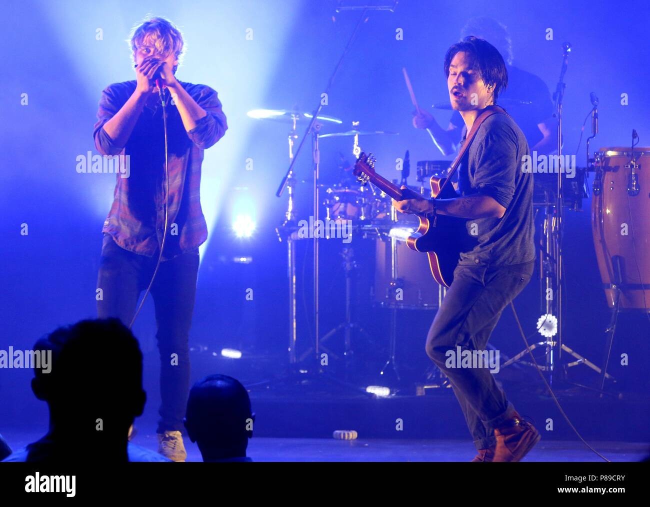 Milky Chance, Clemens Rehbein, Festival Pedralbes 2016. Stockfoto