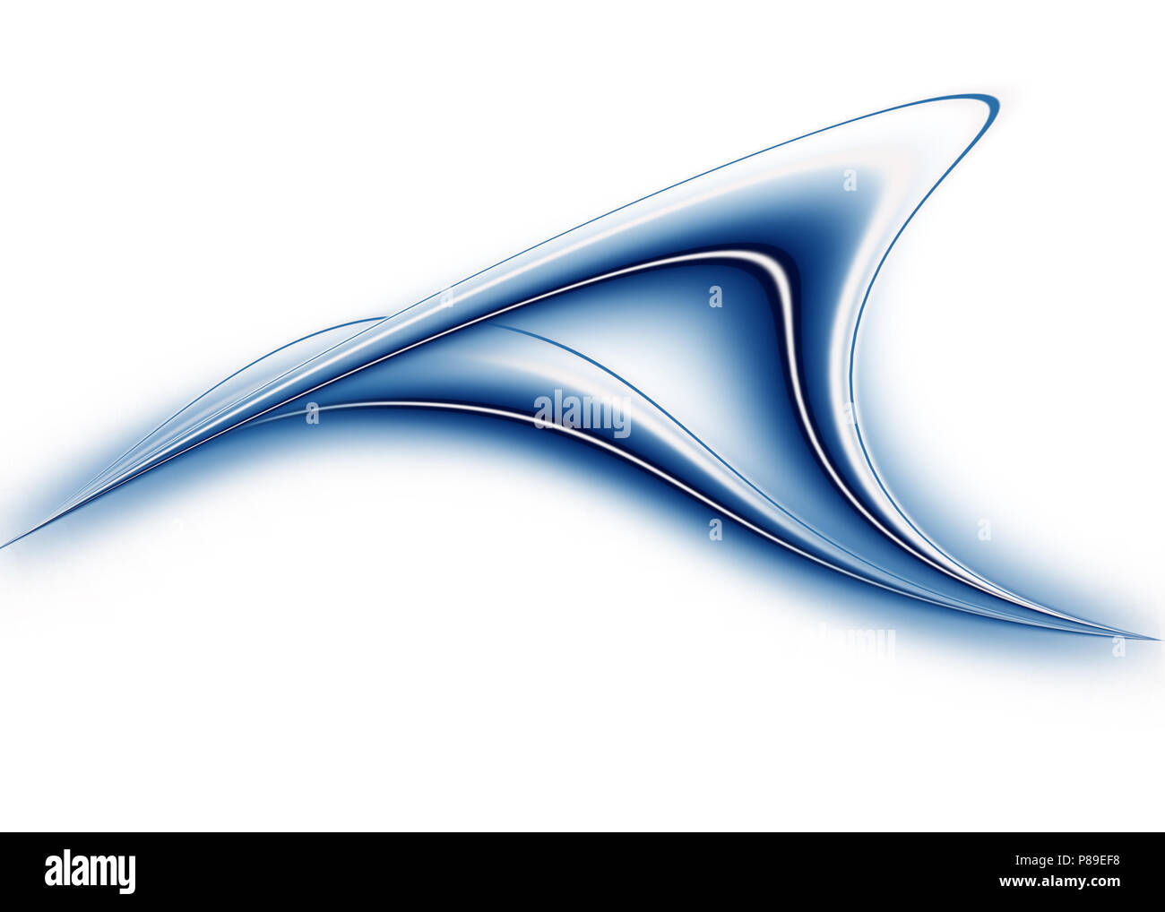 abstrakte Komposition mit Wellen von weißem Hintergrund Stockfoto