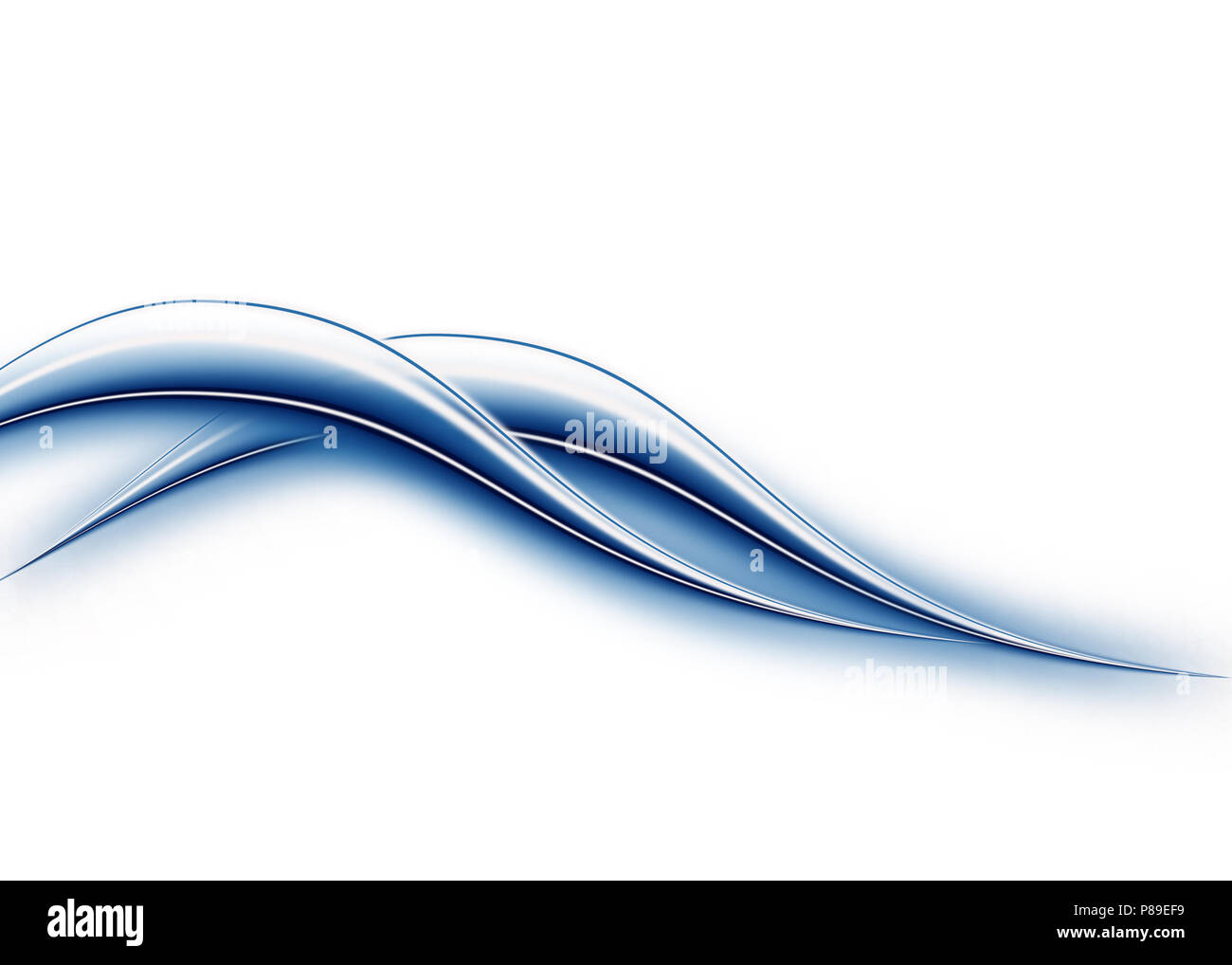 abstrakte Komposition mit Wellen von weißem Hintergrund Stockfoto