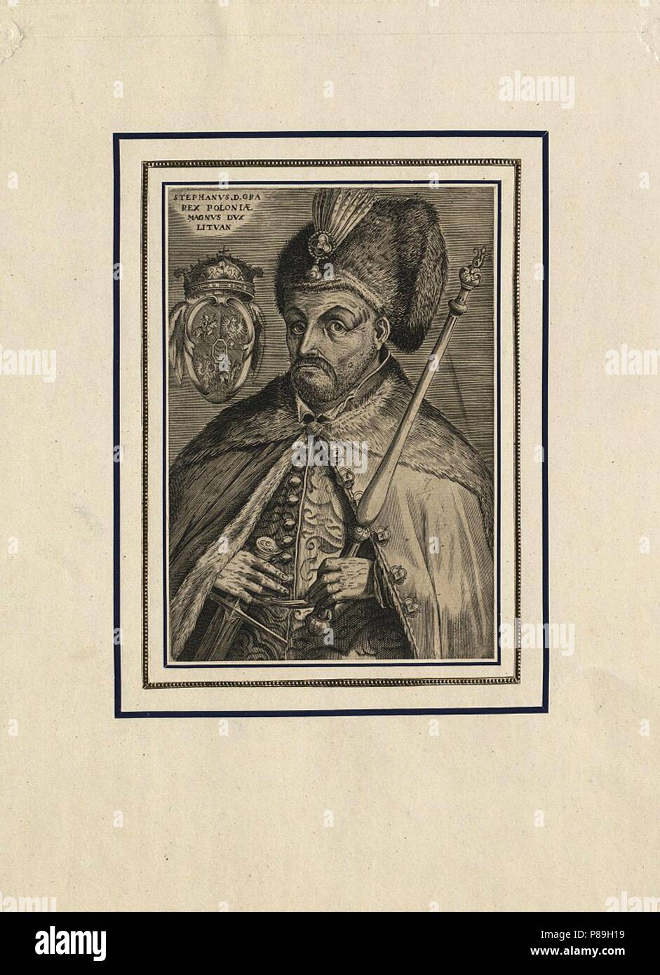 Porträt von Stephan Báthory, König von Polen. Museum: Russische Staatliche Archiv der alten Dokumente (RGADA). Stockfoto