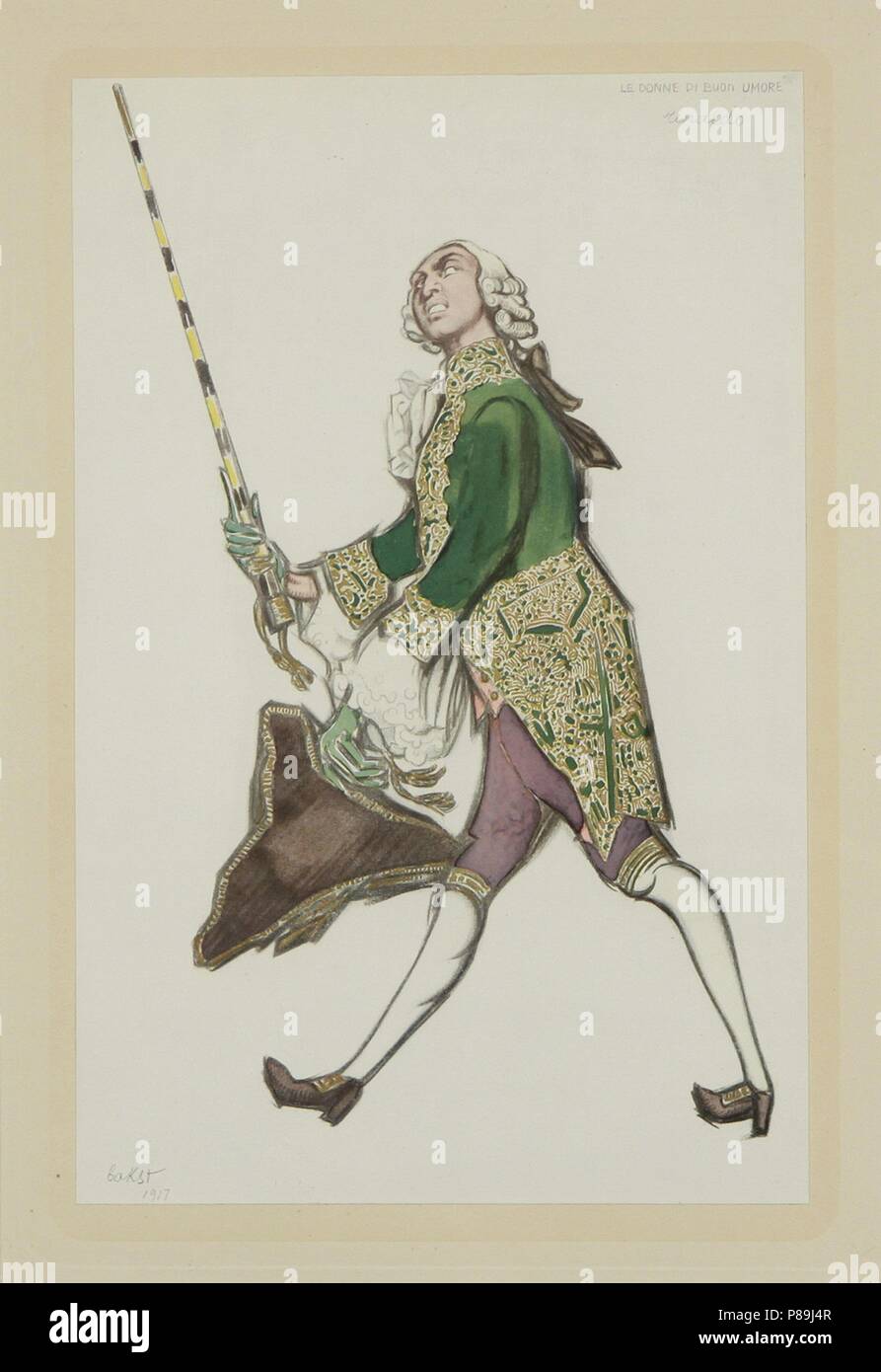 Kostüme für Rinaldo im Ballett "Die Good-Humored Damen von Scarlatti. Museum: private Sammlung. Stockfoto