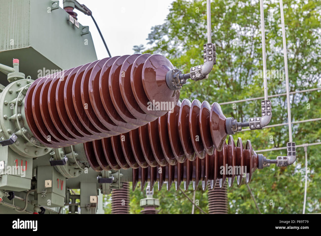 Kleine elektrische Unterstation Stockfoto