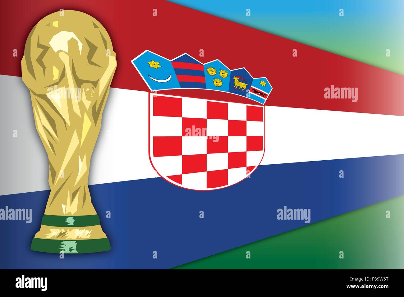 Kroatien und die Fußball-WM, Russland 2018, letzte Phase Stock Vektor