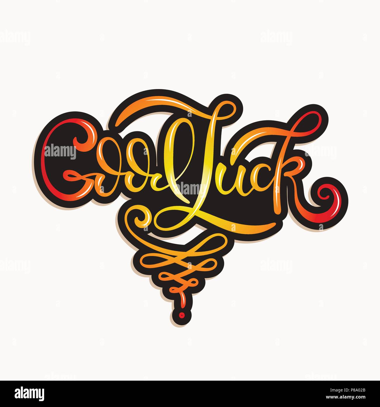 Viel Glück. Hand Schrift und Typografie. Fortune