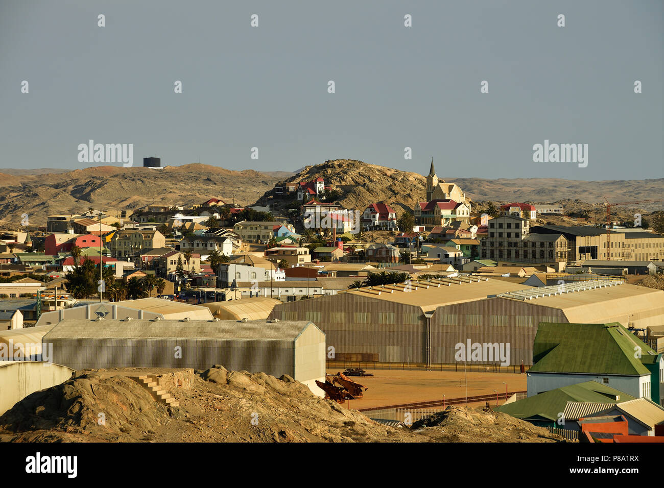 Blick auf die Stadt, Lüderitz, Namibia Stockfoto