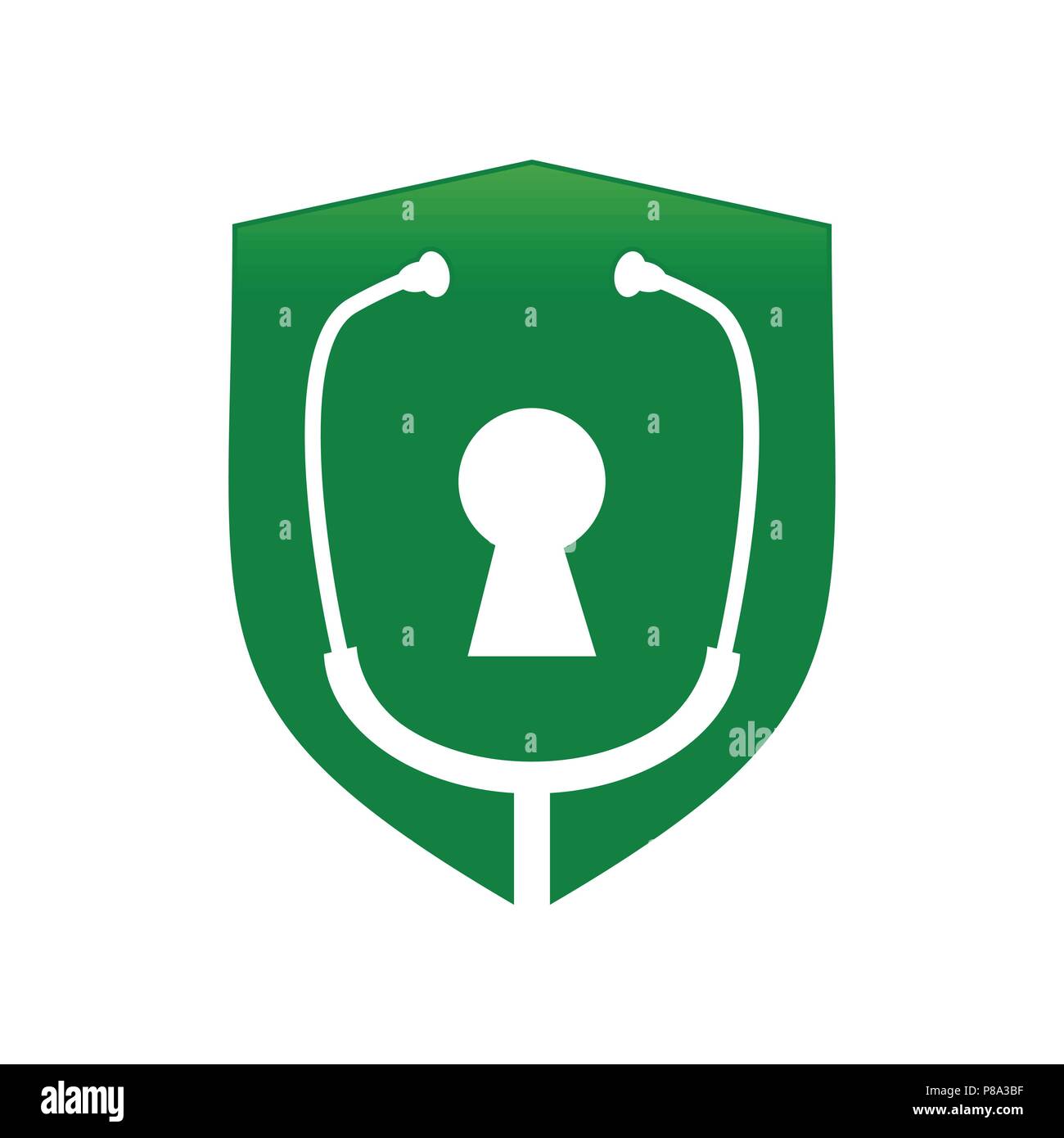 Lock Arzt Schutzschild Vektor Symbol Grafik Logo Design Template Green Stock Vektor