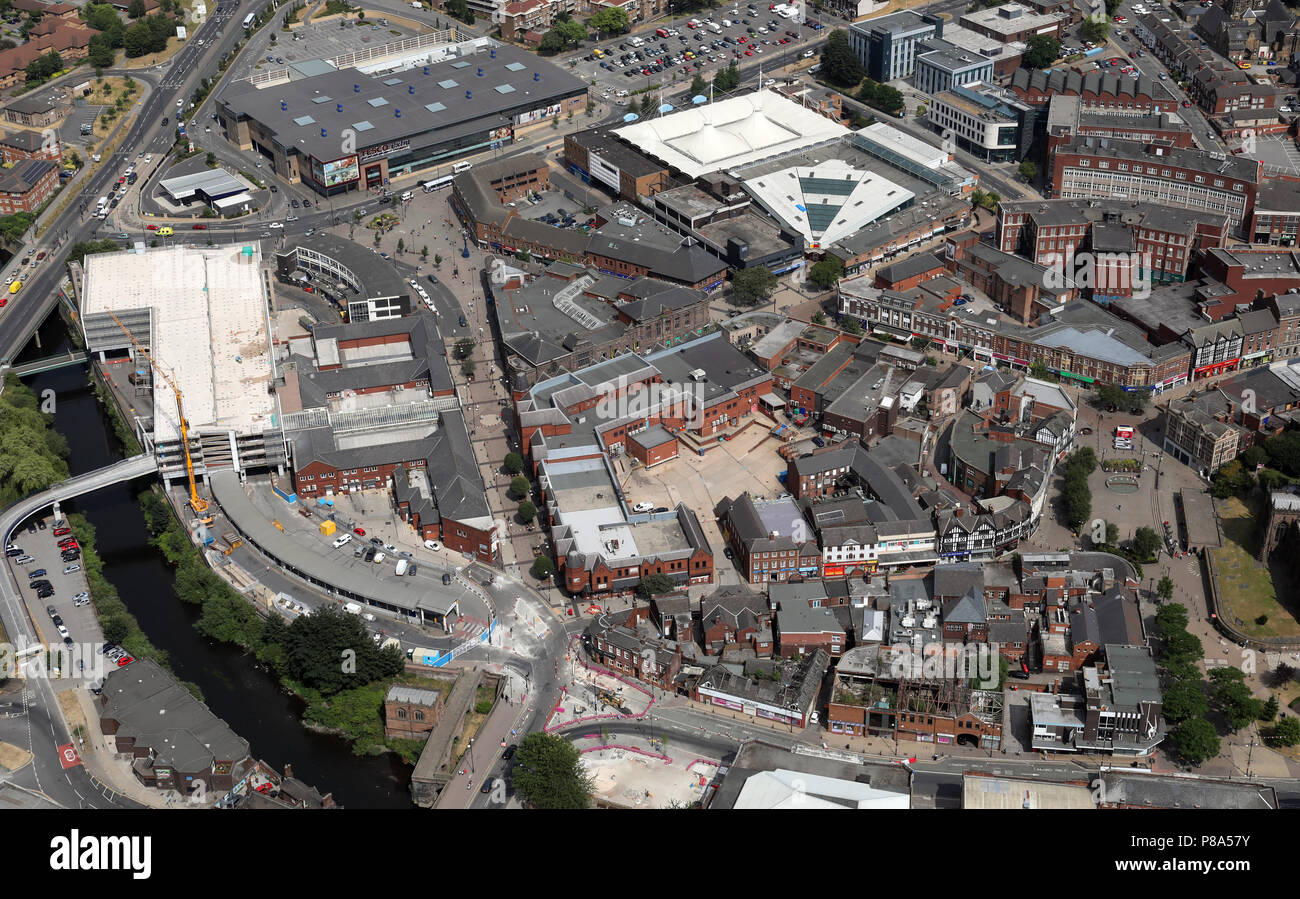 Luftaufnahme von Rotherham Town Centre, South Yorkshire Stockfoto