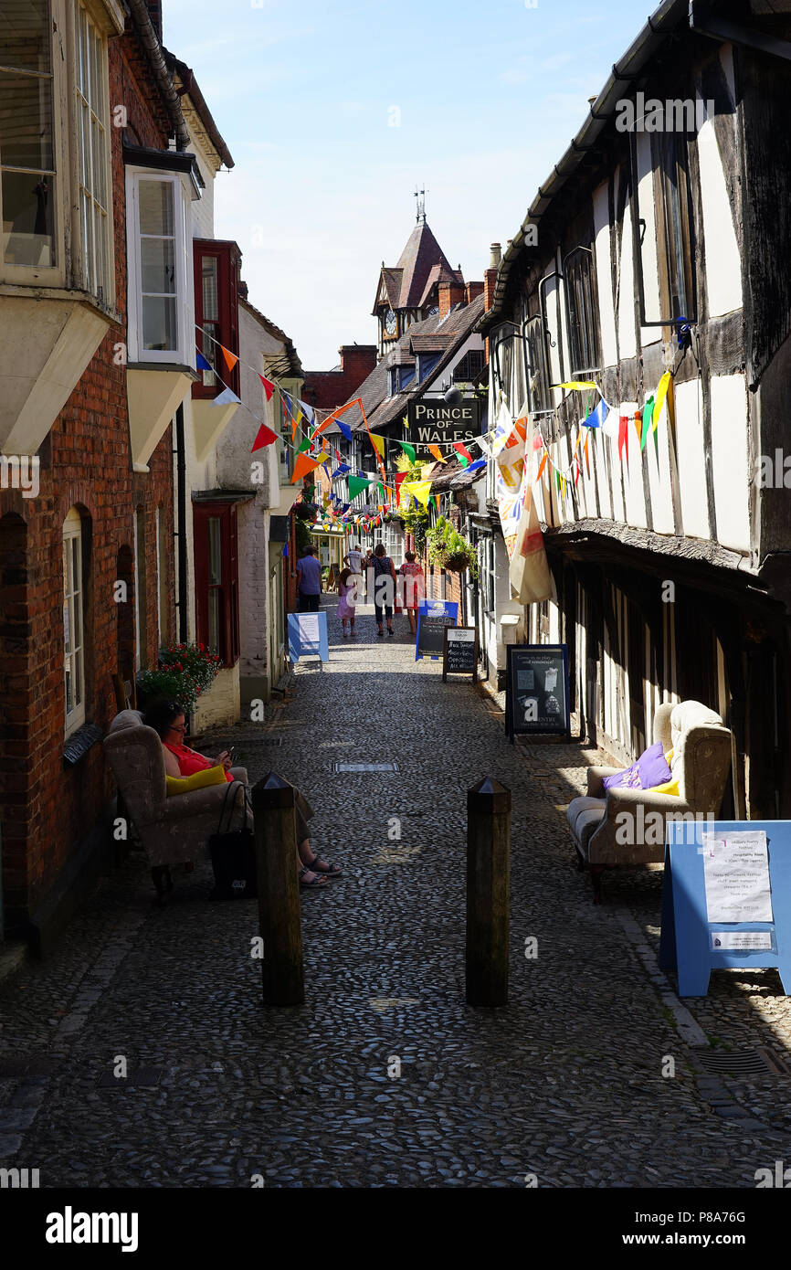 Die Church Lane, Ledbury Stockfoto