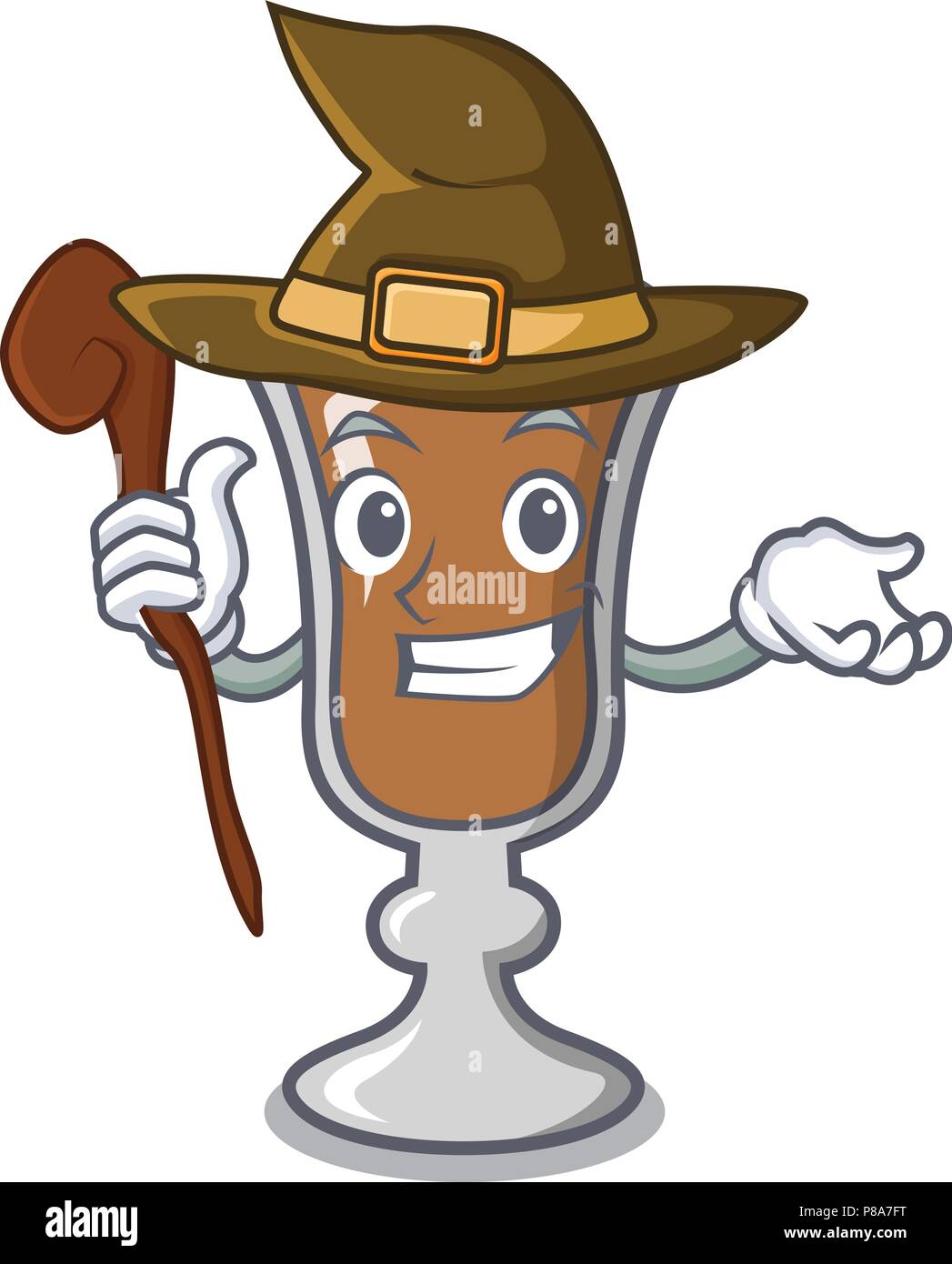 Hexe Irish Coffee Maskottchen Karikatur Stock Vektor