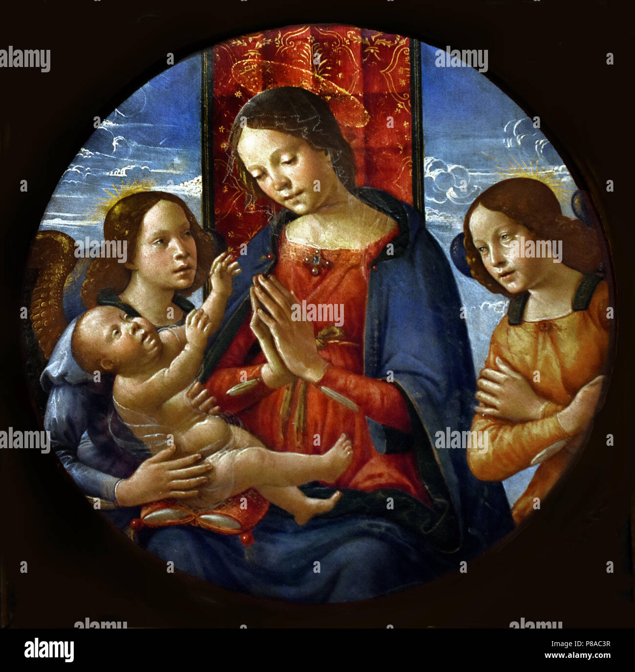 Madonna col Bambino e Angeli - Madonna mit Kind und Engeln von Domenico Ghirlandaio, 1448-1494 (Domenico Di Tommaso Curradi di Doffo Bigordi), Florenz, Italien, Italienisch. Stockfoto