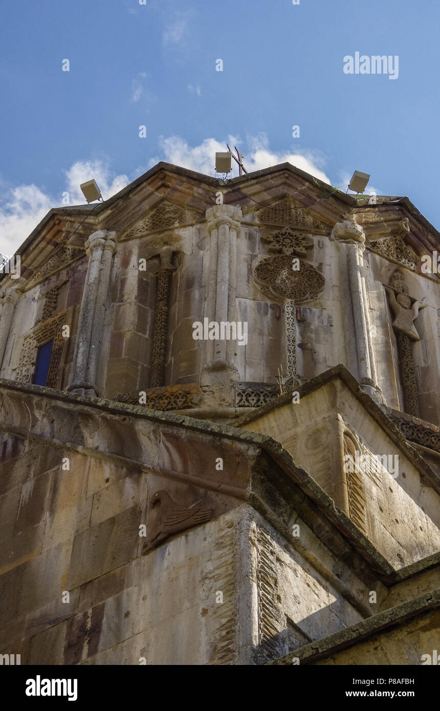 Details der alten mittelalterlichen armenischen Kirche von Kloster Gandzasar, Berg-karabach Republik Stockfoto