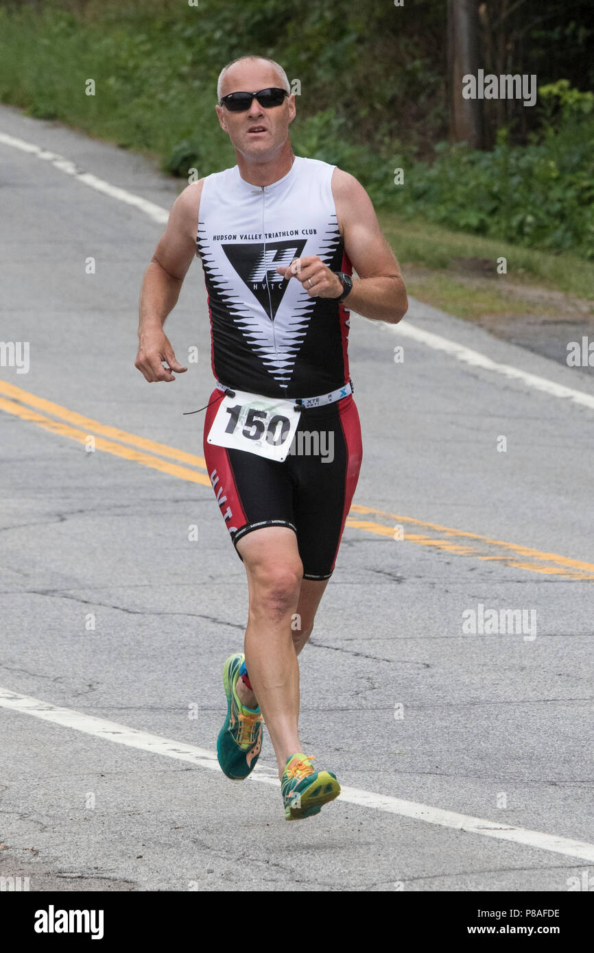 Mark Wilson während der zweiten Segment an der 2018 Haag Ausdauer Festival Duathlon Stockfoto