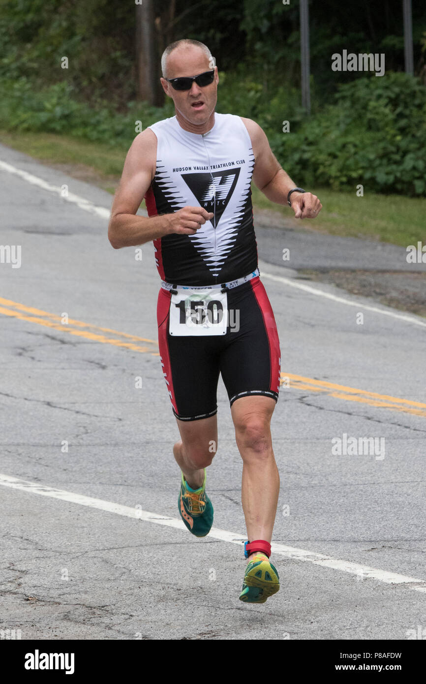 Mark Wilson während der zweiten Segment an der 2018 Haag Ausdauer Festival Duathlon Stockfoto
