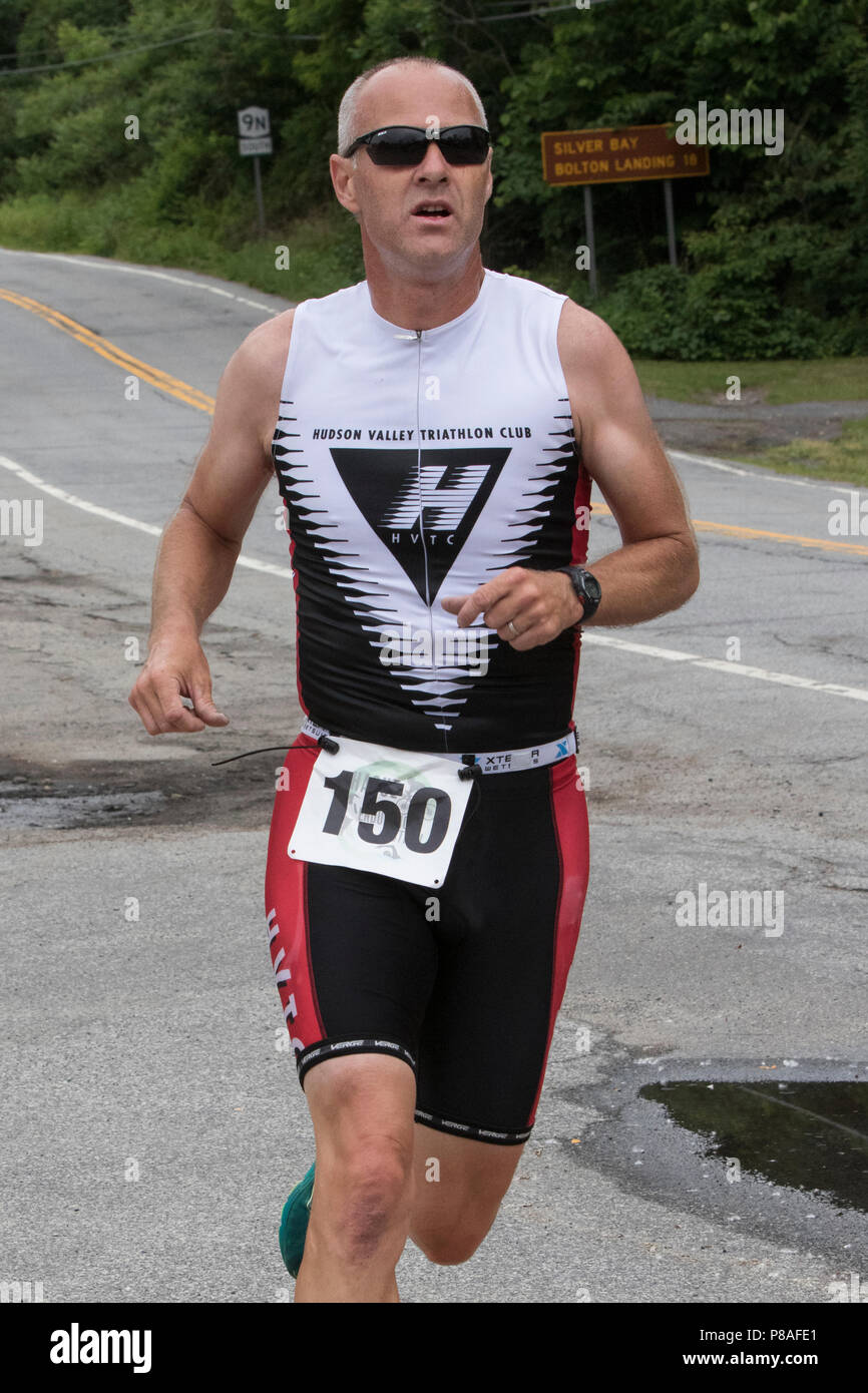 Mark Wilson während der zweiten Segment an der 2018 Haag Ausdauer Festival Duathlon Stockfoto