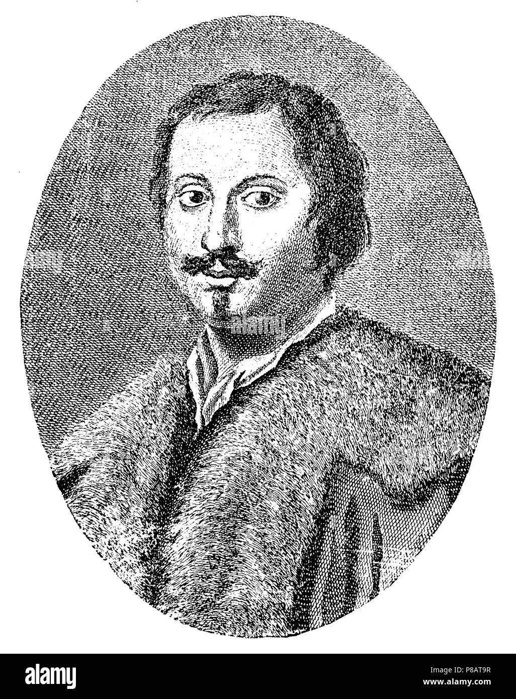 Evangelista Torricelli. (1608 - 1647) Nach G. Traballeri, Fr eingraviert. Allegrini, Stockfoto