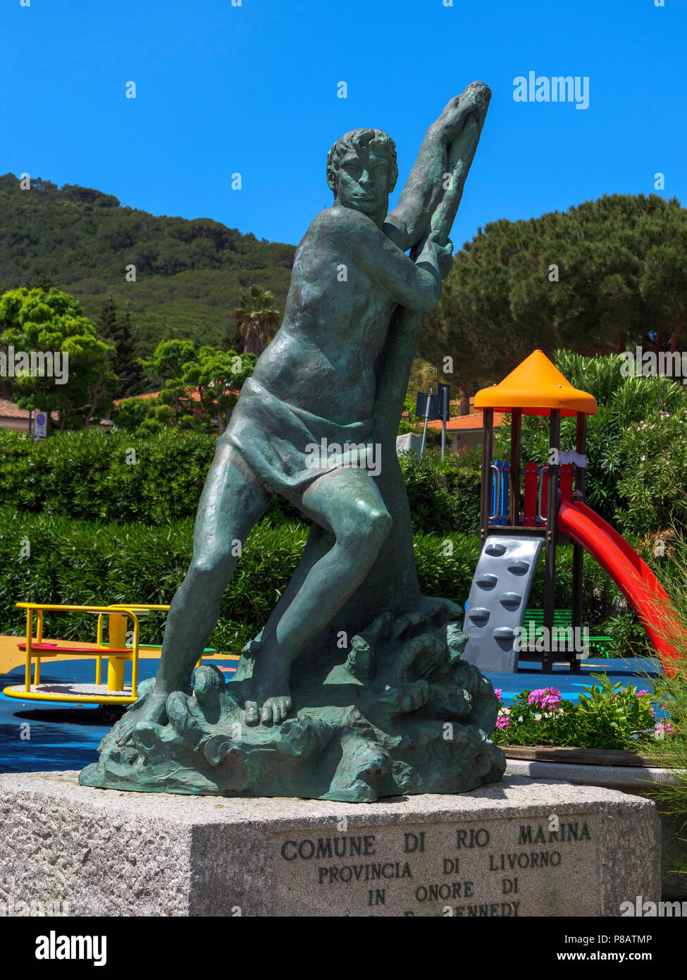 Kennedy - Denkmal atport Cavo, Elba, Region Toskana, Provinz Livorno, Italien, Europa Stockfoto