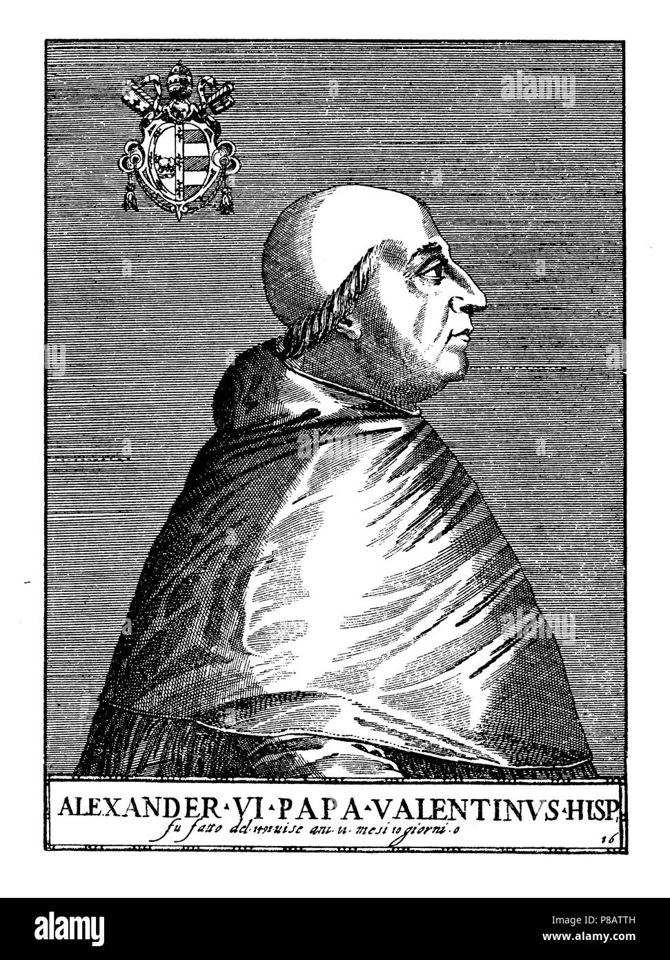 Papst Alexander VI. Im Jahre 1431 geboren, im Jahr 1492 zum Papst gewählt, starb im Jahr 1503, 1923 Stockfoto
