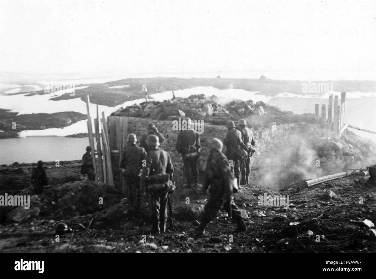 Betrieb Renntier. Kampf um den Bunker von Titovka am 29. Juni 1941. Museum: Staatliche Russische militärische Geschichte Archiv. Stockfoto