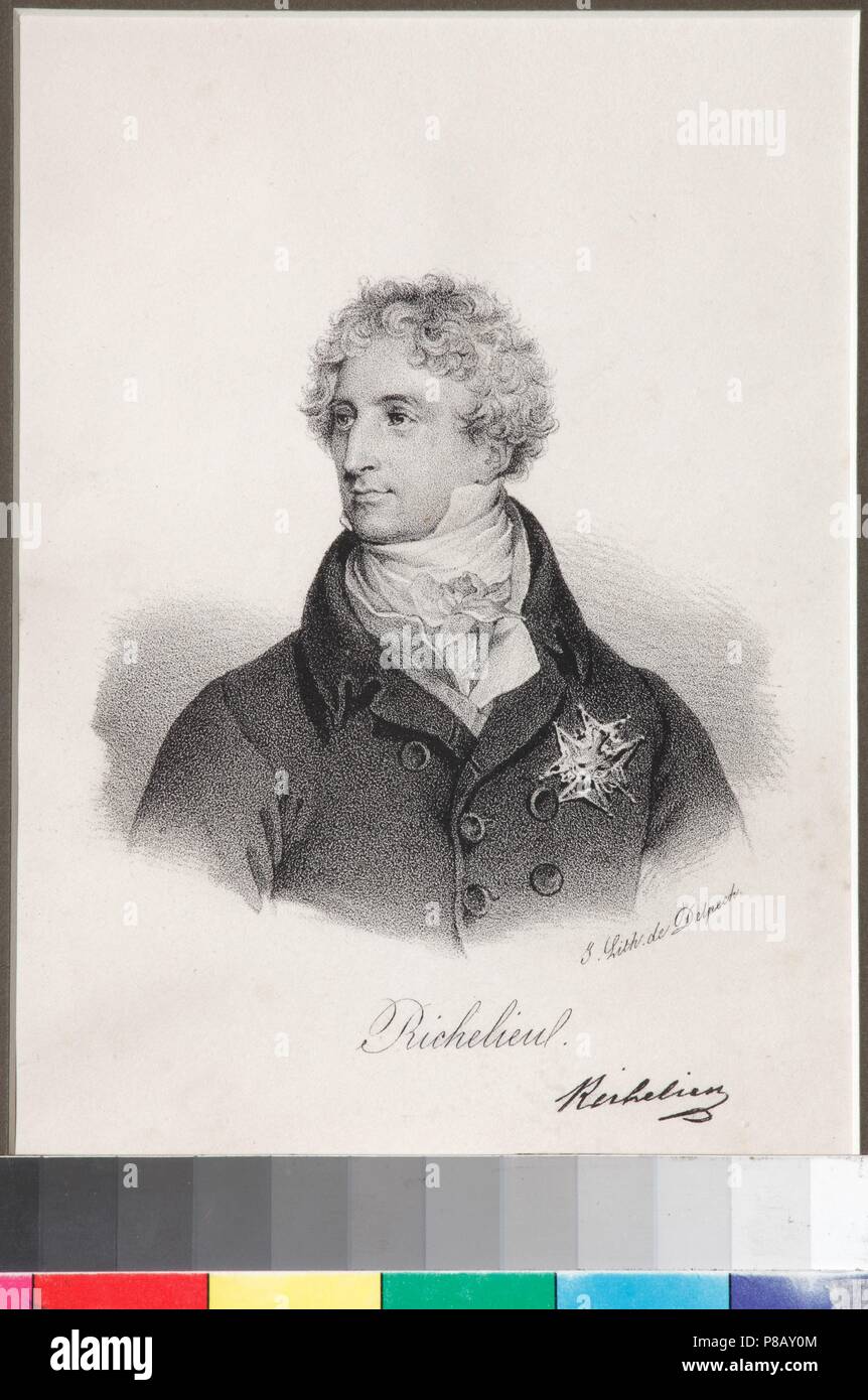 Portrait von Emmanuel Armand du Plessis, duc de Richelieu. Museum: Podstanitsky Sammlung. Stockfoto