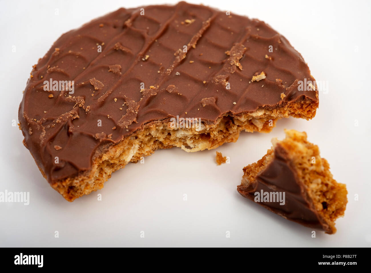 Tesco Milchschokolade oaty Keks Stockfoto