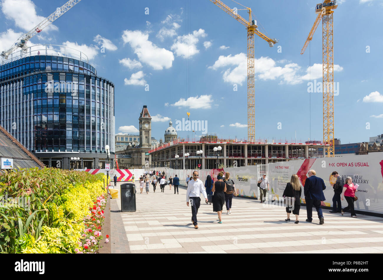 Umfangreiche Sanierungs- und Bauvorhaben in Birmingham City Centre Stockfoto