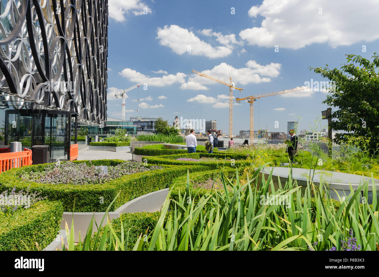 Der Garten auf dem Dach in der Bibliothek von Birmingham Stockfoto