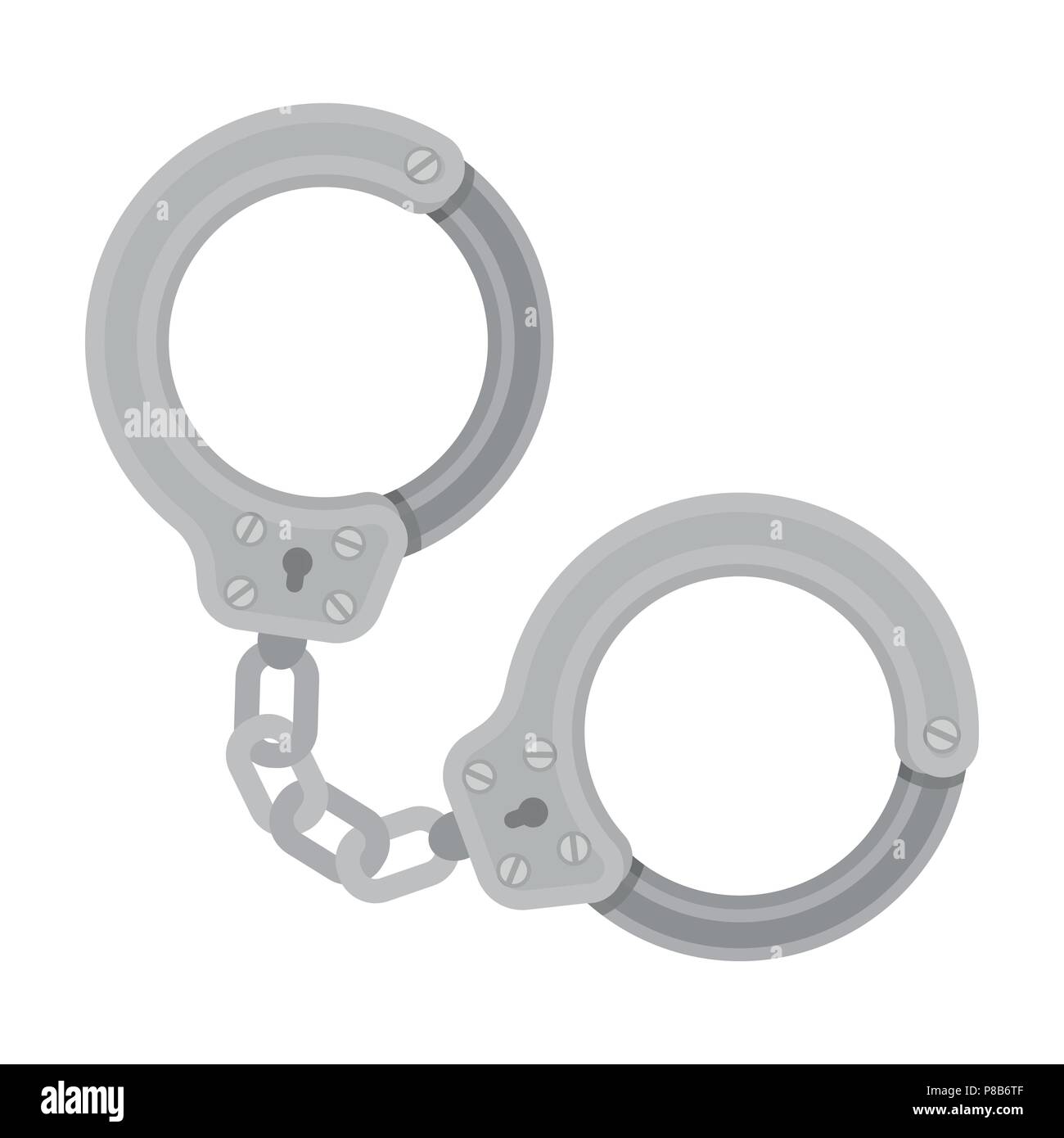 Metall Handschellen für die ingewahrsamnahme Verbrecher. Outfit eines  Polizisten. Gefängnis einzelnen Symbol in Schwarzweiß-Stil vektor Symbol  lieferbar web Abbildung Stock-Vektorgrafik - Alamy