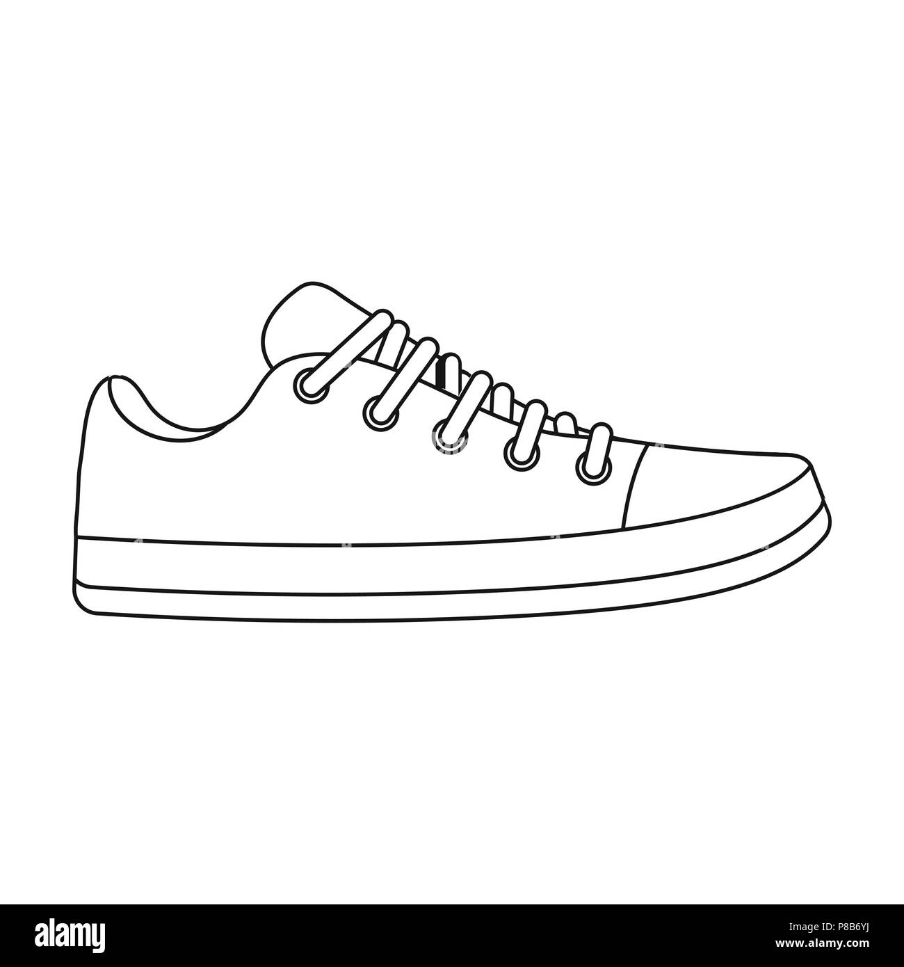 Gumshoes Symbol in der gliederungsansicht Stil auf weißem Hintergrund. Schuhe  symbol Vektor Illustration Stock-Vektorgrafik - Alamy