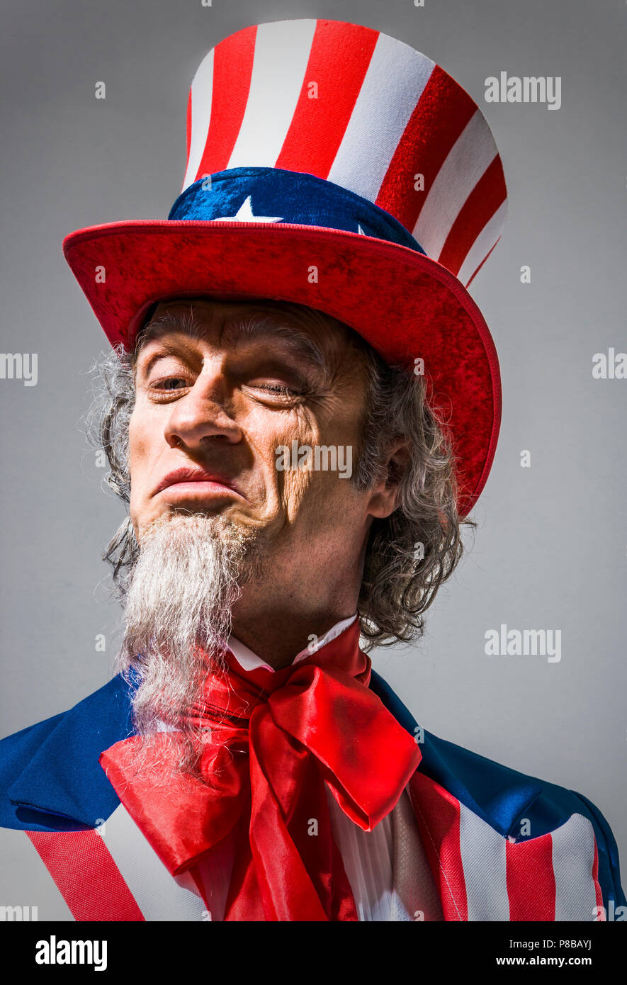 Uncle Sam Kopf geschossen/Portrait Stockfoto