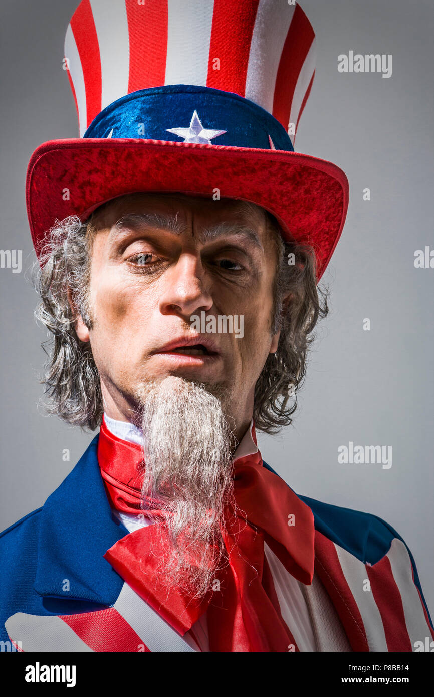 Uncle Sam Porträt / Porträt. Suche ein wenig blöd, hoch, oder betrunken. Stockfoto