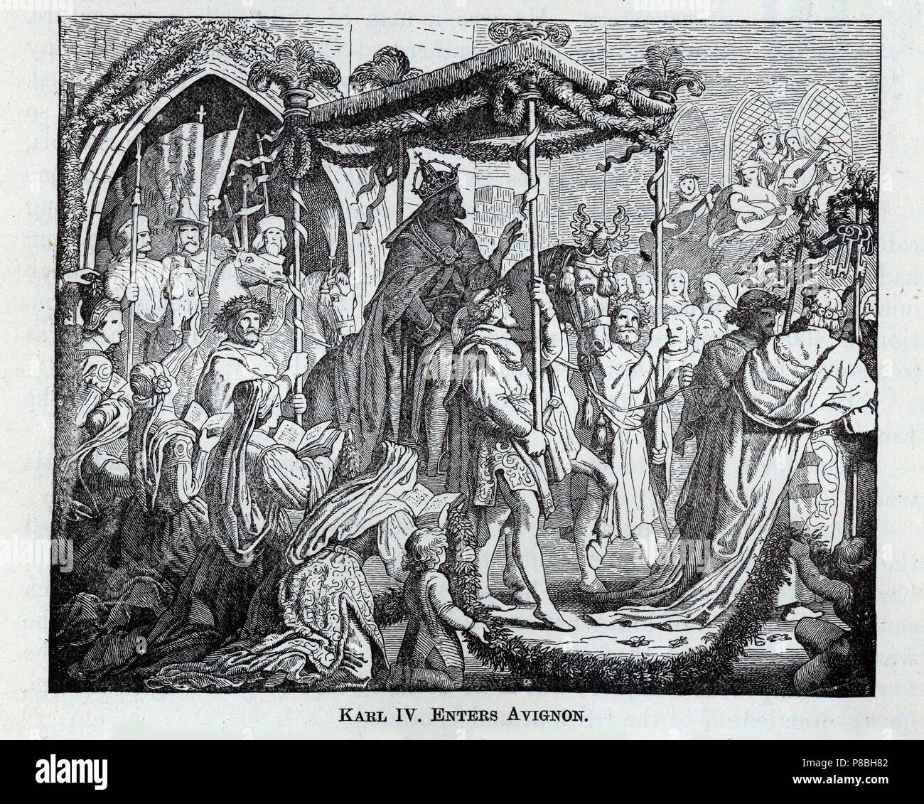 Karl IV. in Avignon. Museum: private Sammlung. Stockfoto