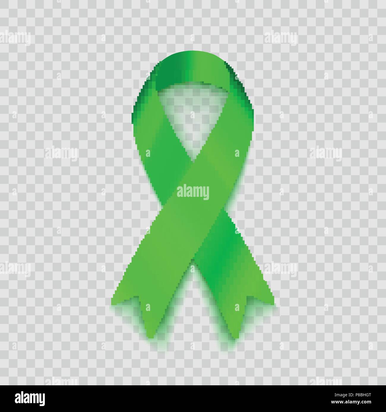 Vektor illustration Lime Green Ribbon auf transparentem Hintergrund isoliert. Non-Hodgkin-Lymphom Bewusstsein. EPS 10. Stock Vektor