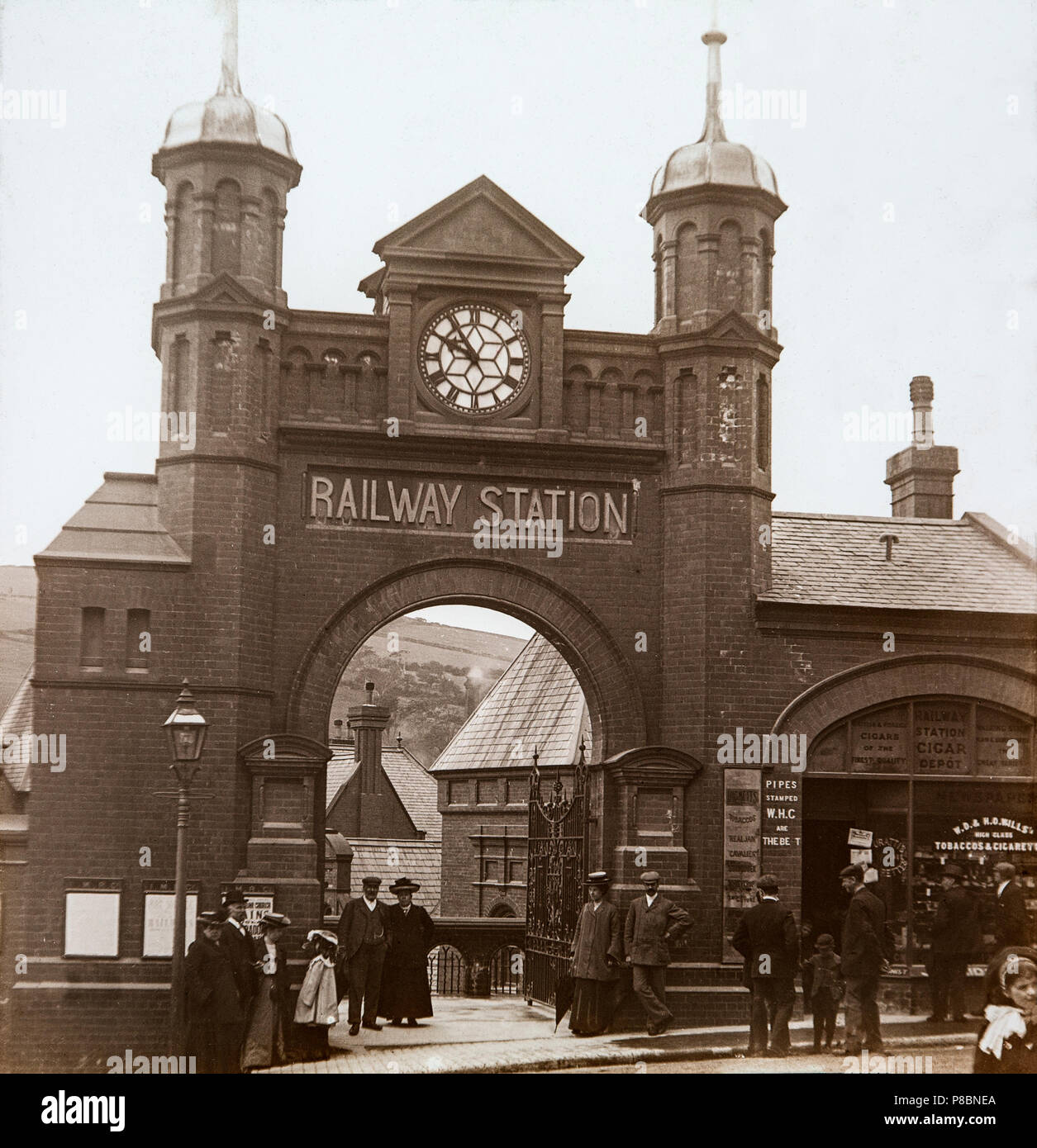 Viktorianischen Bahnhof in England. Stockfoto