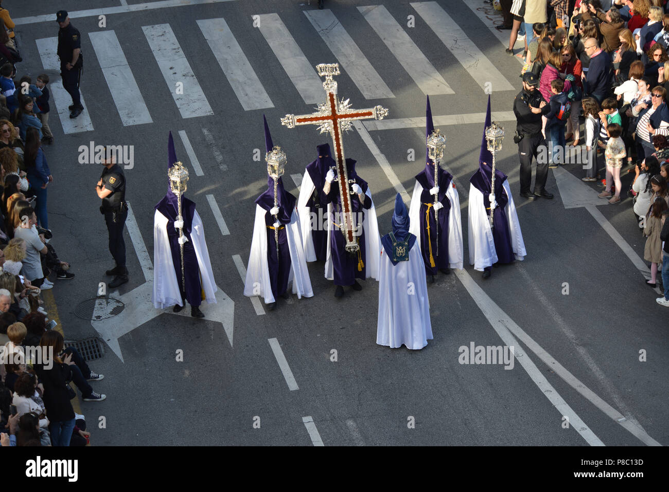 Malaga, Andalusien, Spanien in Malaga in der Karwoche (Semana Santa en Málaga), ist das jährliche Gedenken an die Leiden Jesu Christi Stockfoto