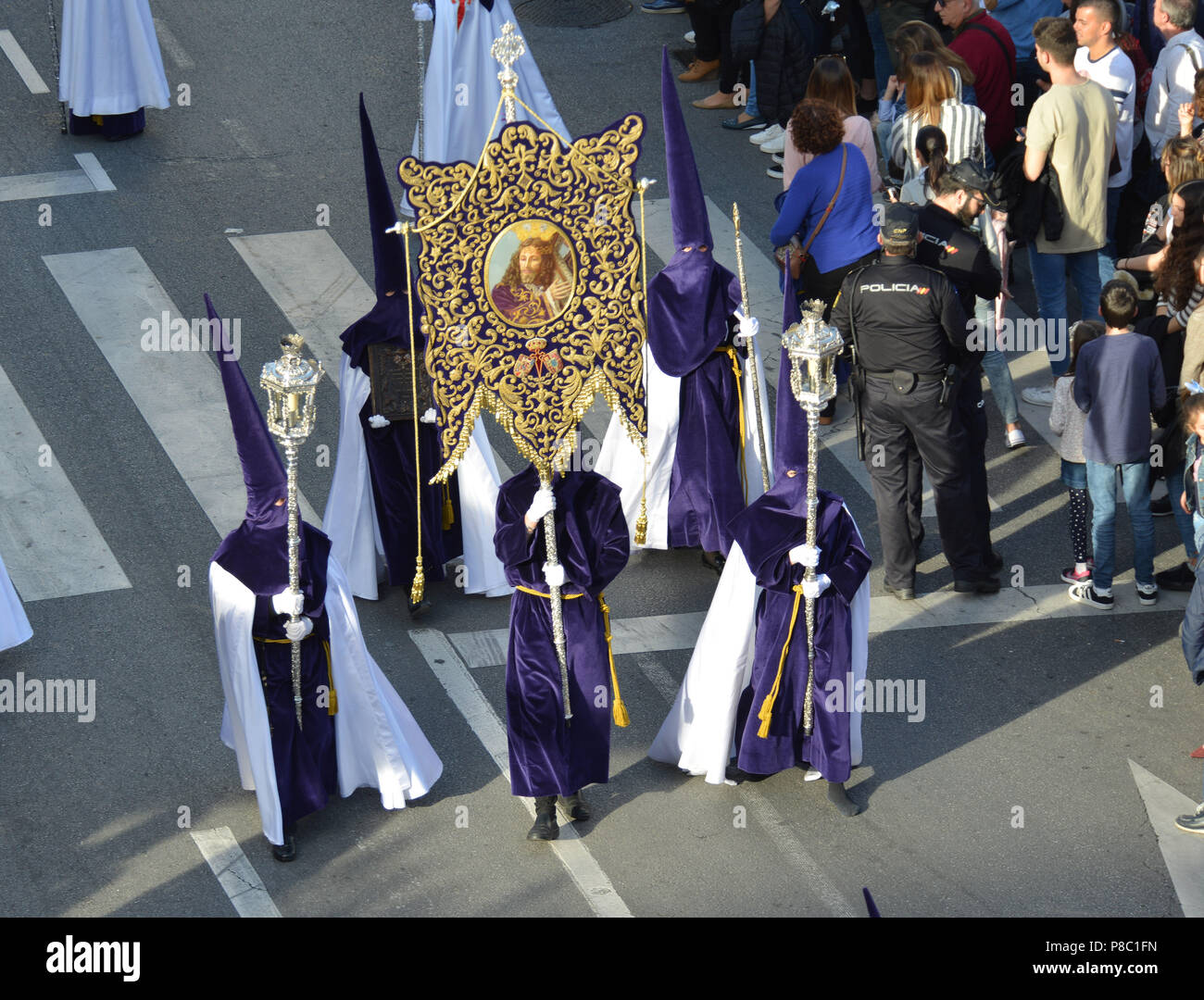 Malaga, Andalusien, Spanien in Malaga in der Karwoche (Semana Santa en Málaga), ist das jährliche Gedenken an die Leiden Jesu Christi Stockfoto
