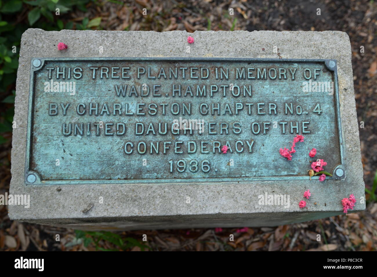 Denkmal für Wade Hampton durch Charleston Kapitel Nr. 4 United Töchter der Konföderation 1936 Stockfoto