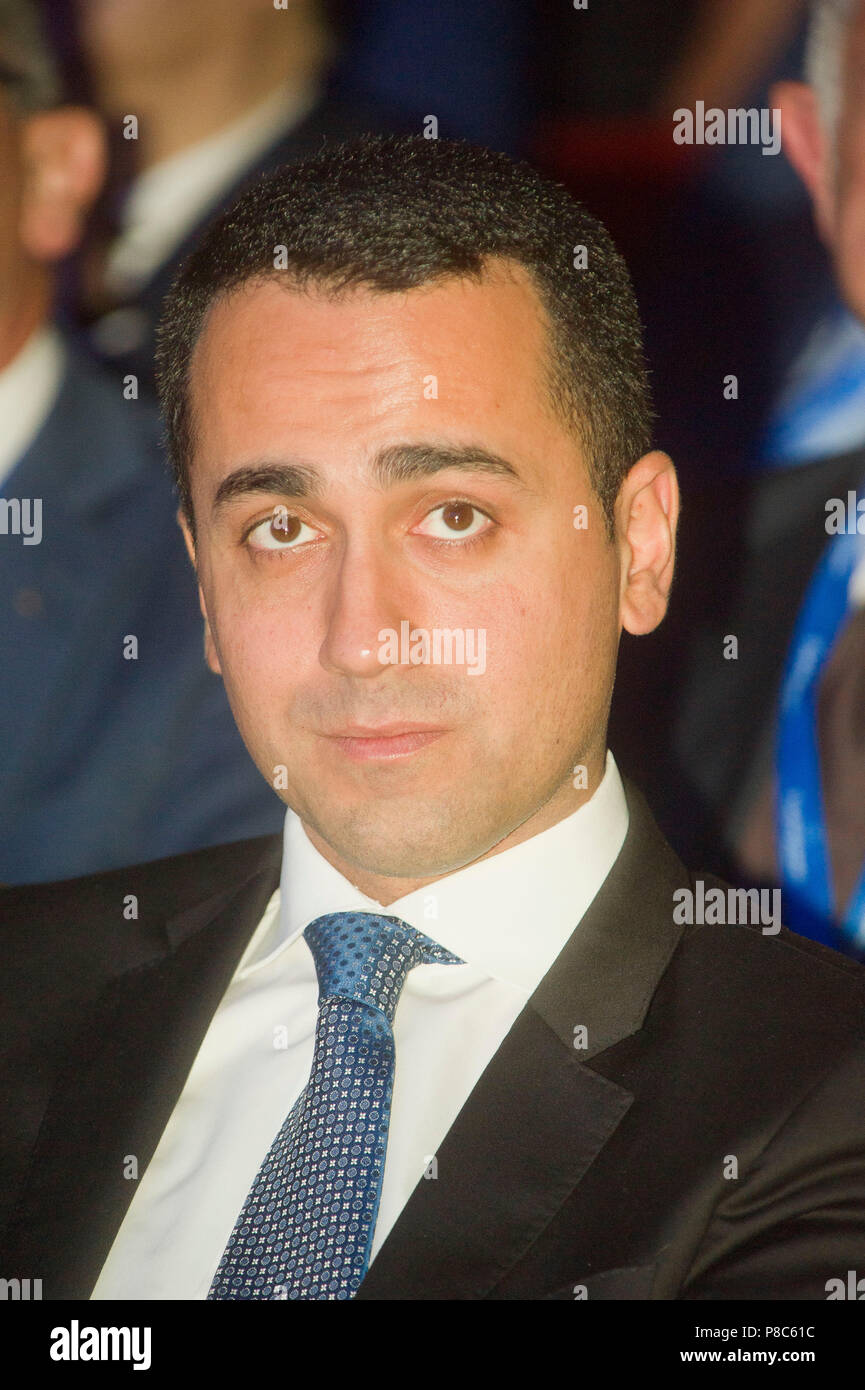 Italien, Rom, Luigi Di Maio, Führer der Fünf-Sterne-Bewegung (M5S) zum Vizepräsidenten des Rates der Verkehrsminister der Italienischen Republik von 2018. Stockfoto