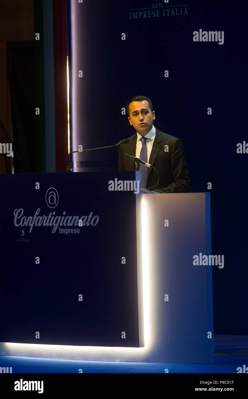 Italien, Rom, Luigi Di Maio, Führer der Fünf-Sterne-Bewegung (M5S) zum Vizepräsidenten des Rates der Verkehrsminister der Italienischen Republik von 2018. Stockfoto