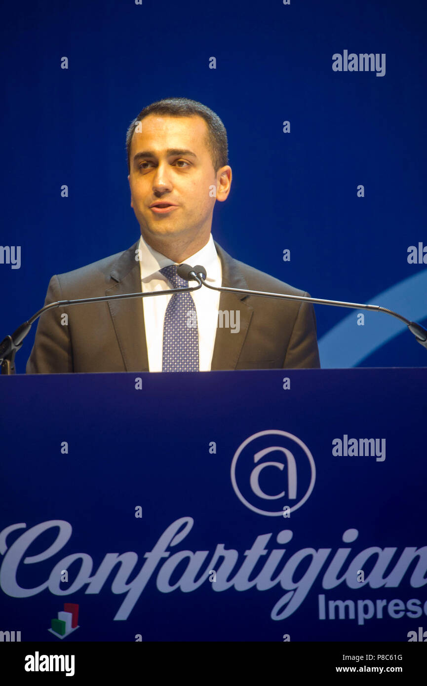 Italien, Rom, Luigi Di Maio, Führer der Fünf-Sterne-Bewegung (M5S) zum Vizepräsidenten des Rates der Verkehrsminister der Italienischen Republik von 2018. Stockfoto