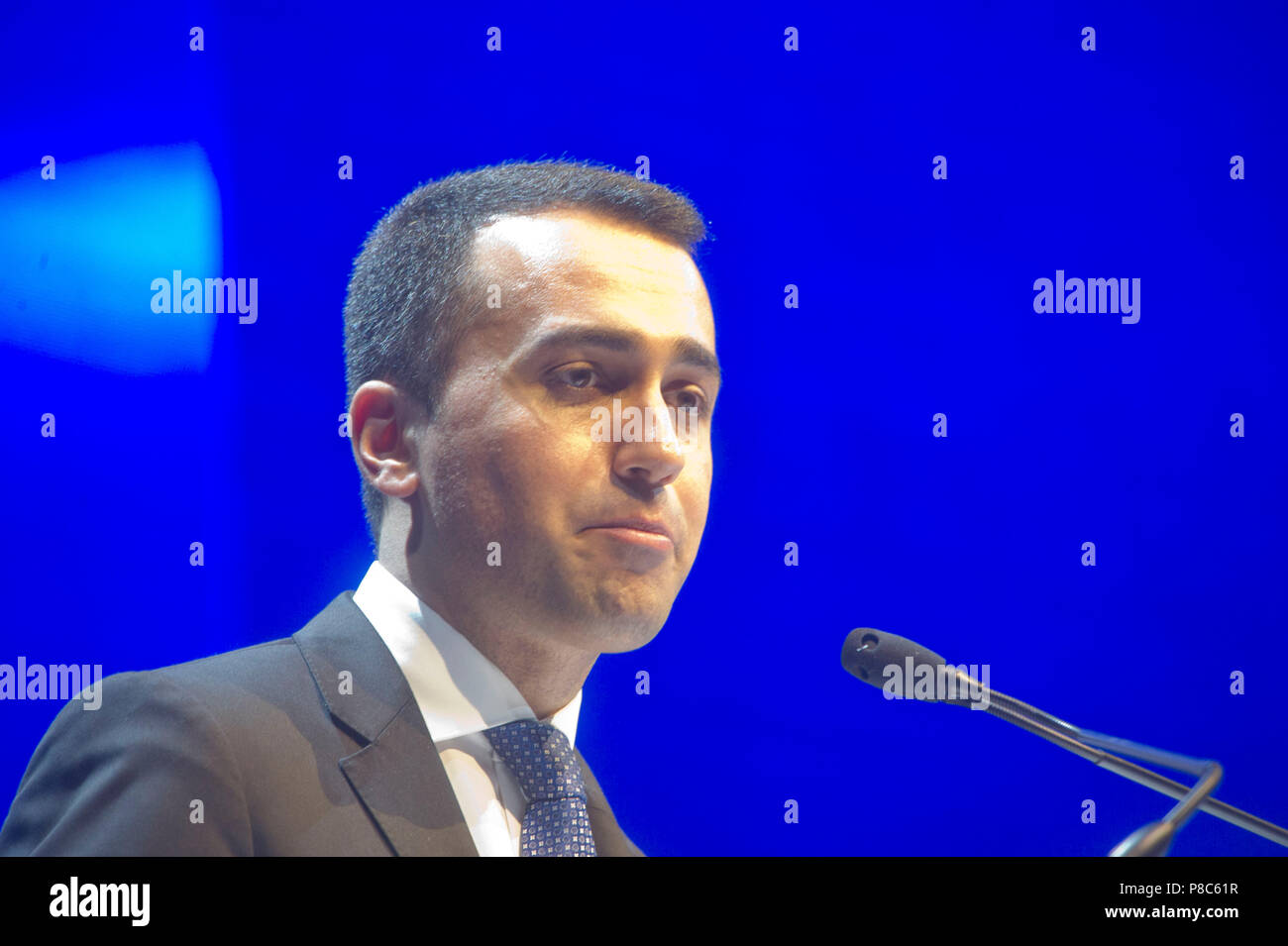 Italien, Rom, Luigi Di Maio, Führer der Fünf-Sterne-Bewegung (M5S) zum Vizepräsidenten des Rates der Verkehrsminister der Italienischen Republik von 2018. Stockfoto