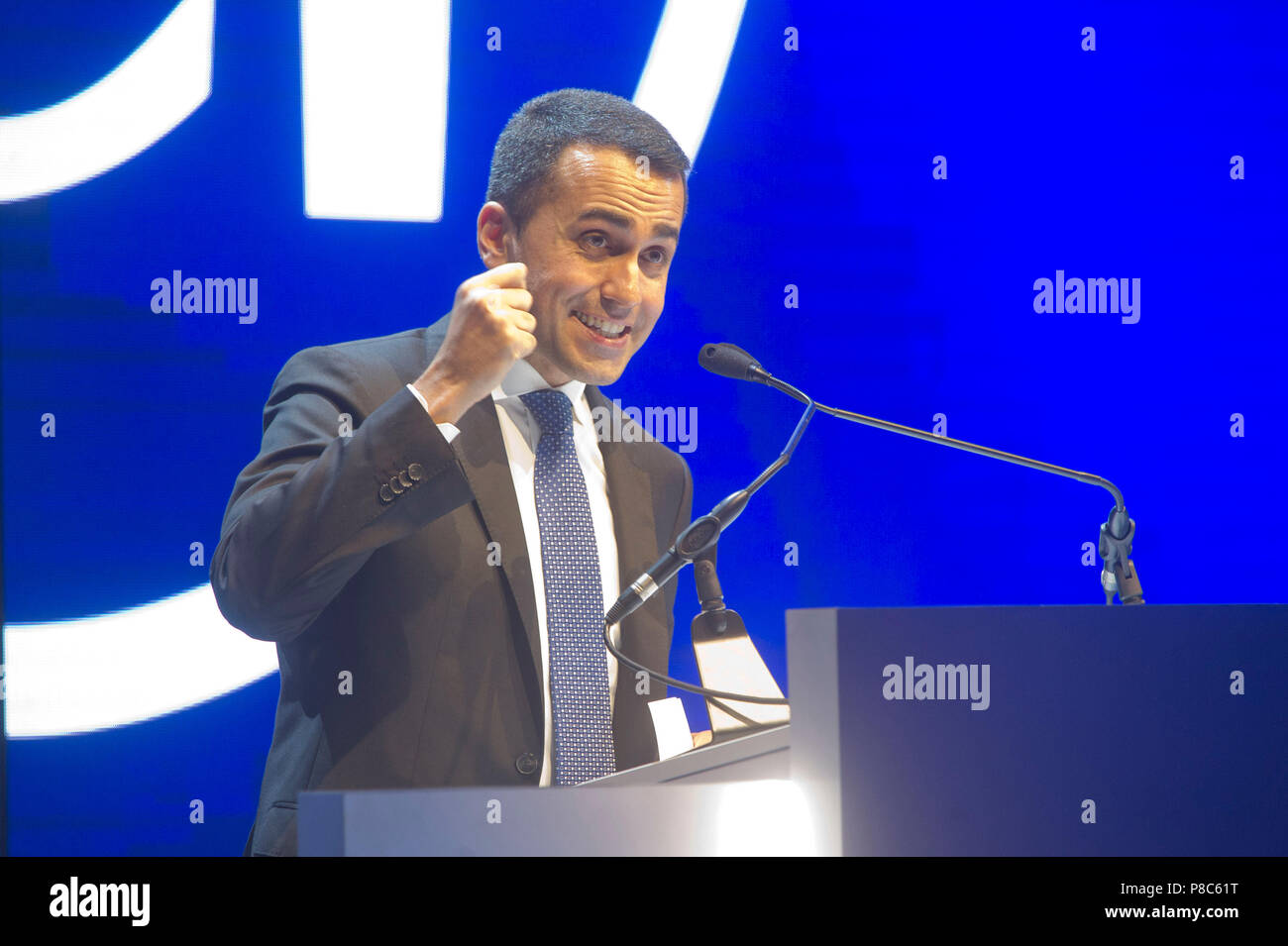 Italien, Rom, Luigi Di Maio, Führer der Fünf-Sterne-Bewegung (M5S) zum Vizepräsidenten des Rates der Verkehrsminister der Italienischen Republik von 2018. Stockfoto