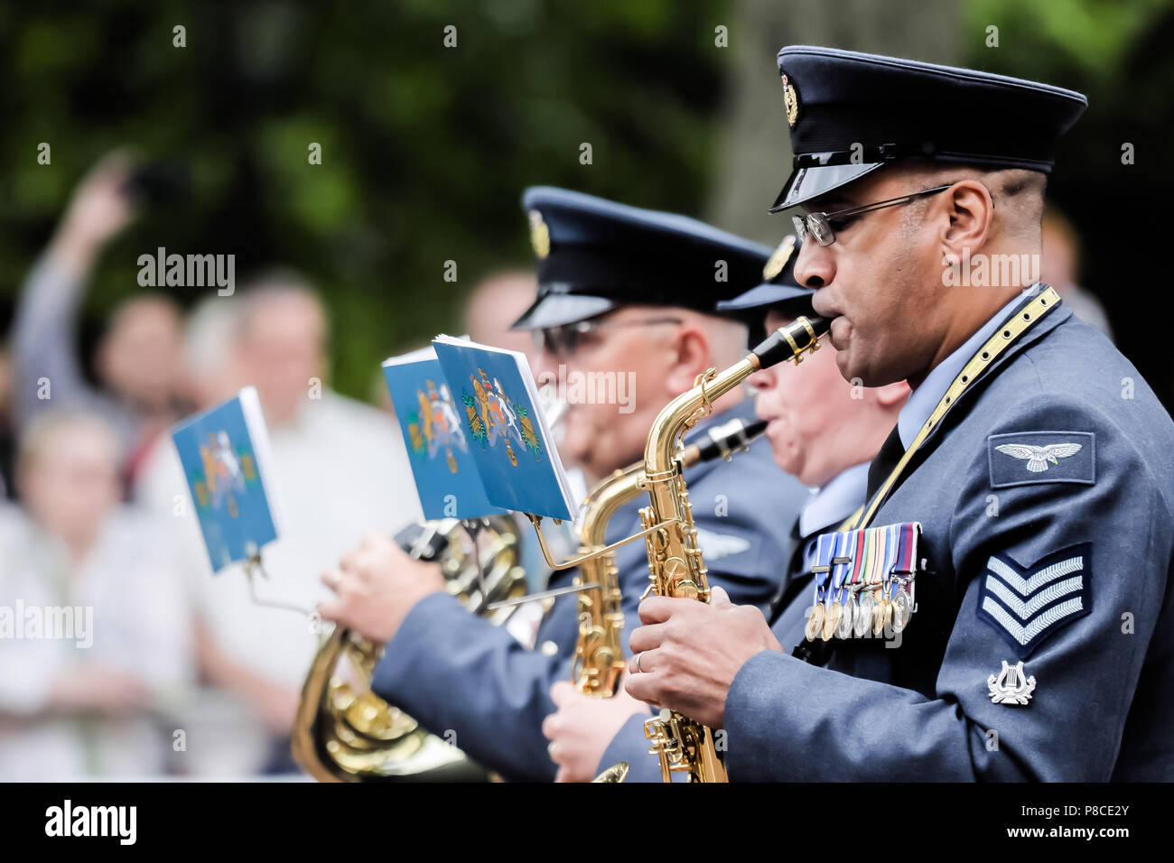 London, Großbritannien. 10. Juli 2018. RAF 100. Parade zur Feier des 100. Jahrestages der Errichtung der Royal Air Force Credit: Amanda Rose/Alamy leben Nachrichten Stockfoto