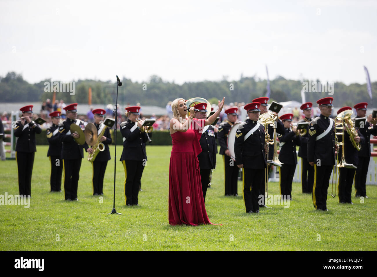 Harrogate, Großbritannien. 10. Juli 2018. Die Teilnehmer während des Großen Yorkshire Tag zeigen 2018 gesehen. Die großen YORKSHIRE zeigen Juli, 2018 Die Große Yorkshire Show ist eine legendäre dreitägige Veranstaltung und eine der größten landwirtschaftlichen Veranstaltungen in der englischen Kalender. Jedes Jahr werden mehr als 130.000 Besucher und über 8.500 Tiere laufen auf der großen Yorkshire Showground in Harrogate zu konkurrieren, Kontakte knüpfen und Feiern. Credit: Rahman Hassani/Alamy leben Nachrichten Stockfoto